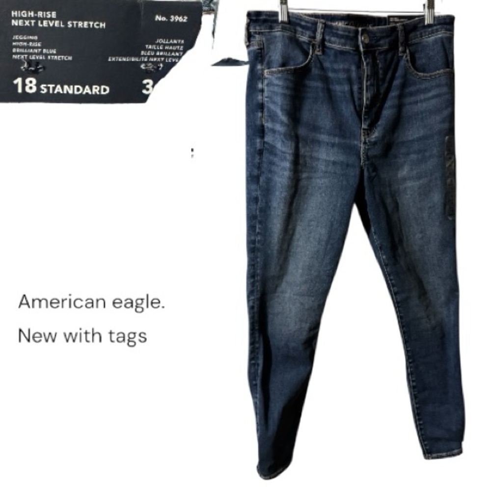 American Eagle Outfitters High-Rise Stretch Jeans - Dark Blue